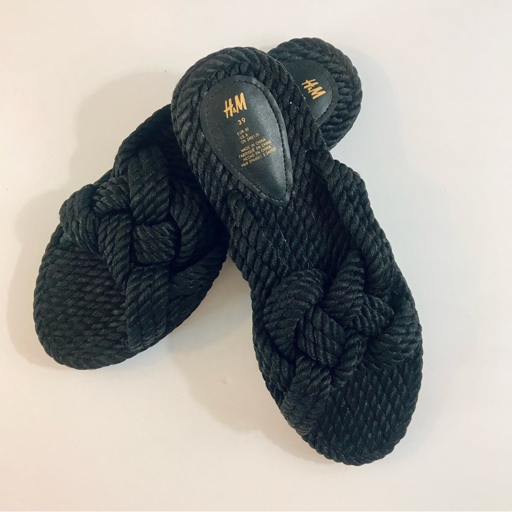 H & M Black Woven Rope Sandals - Picture 5 of 13